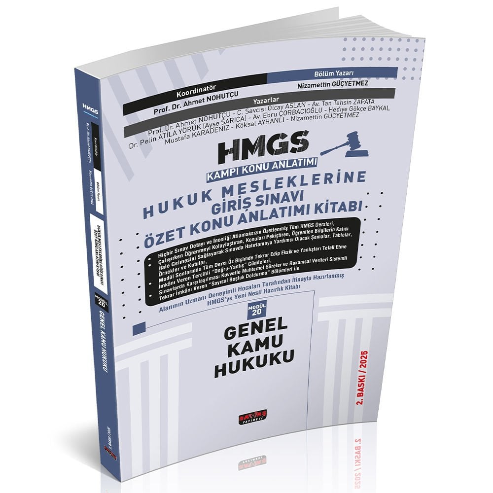 HMGS Özet Konu Anlatımı Genel Kamu Hukuku Savaş Yayınları