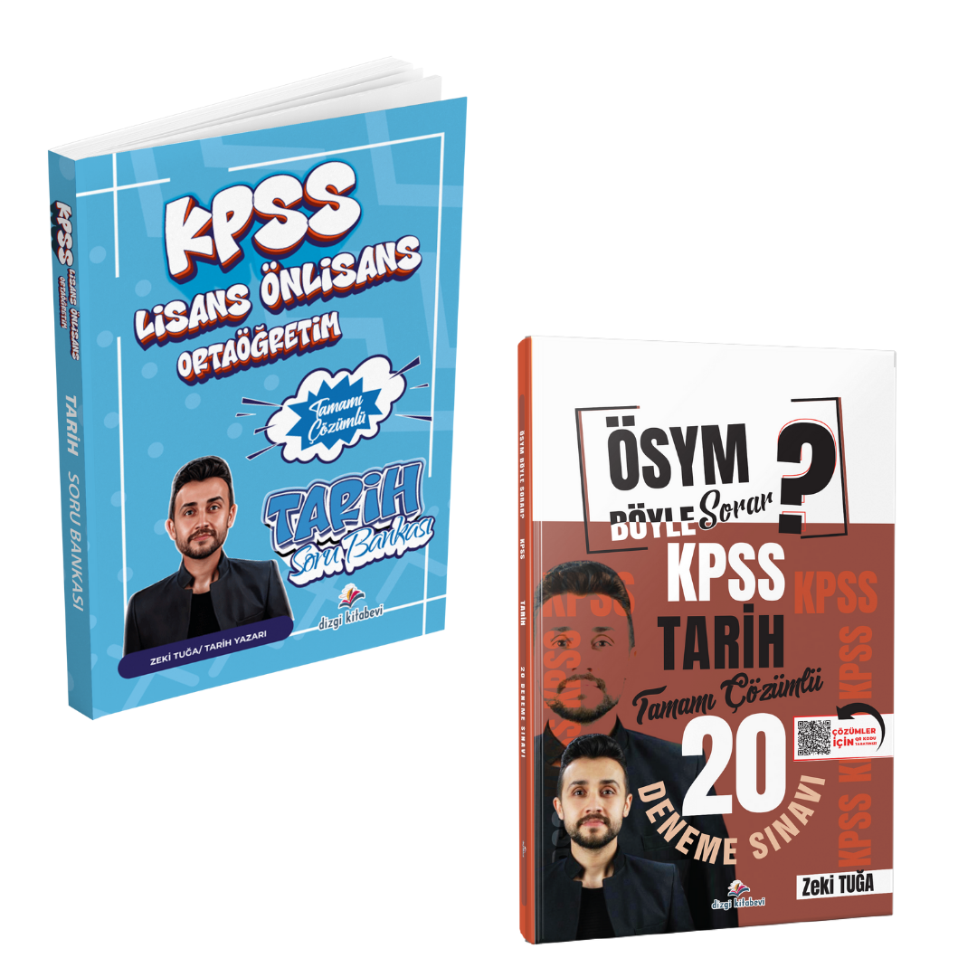 Dizgi Kitap 2026 KPSS Tarih Tamamı Çözümlü Soru Bankası & ÖSYM Böyle Sorar KPSS Tarih Tamamı PDF Çözümlü 20 Deneme Sınavı Zeki Tuğa Seti