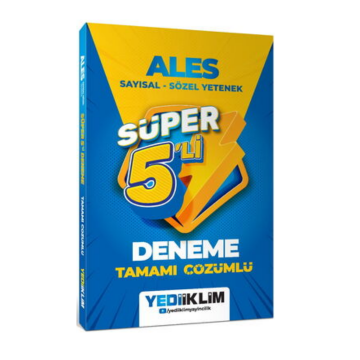 Yediiklim Yayınları 2027 ALES Tamamı Çözümlü Süper 5'li Deneme