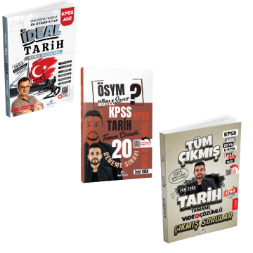 Dizgi Kitap 2026 KPSS MEB AGS İdeal Tarih Soru Bankası & ÖSYM Böyle Sorar KPSS Tarih 20 Deneme & KPSS Tarih Çıkmış Sorular Seti