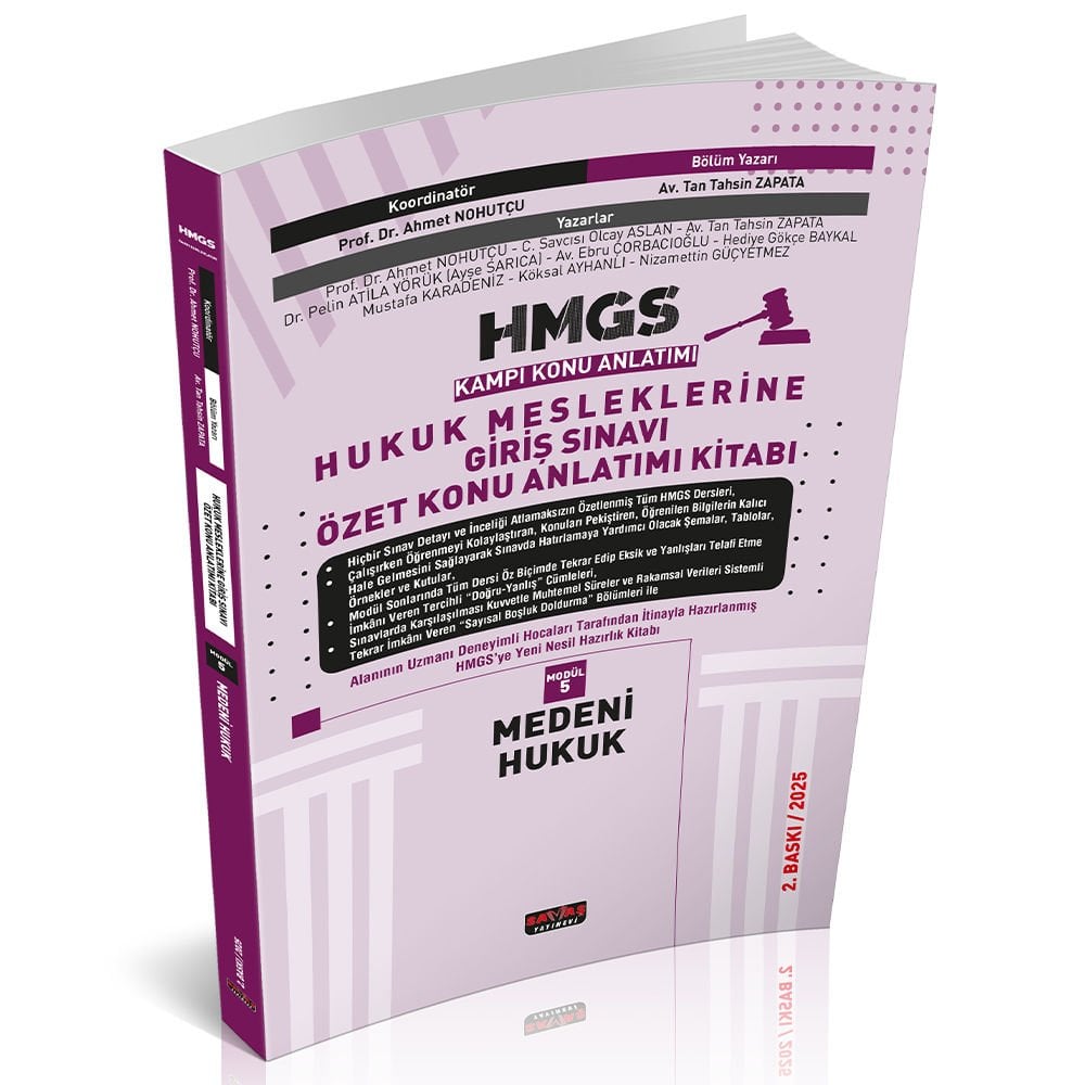 HMGS Özet Konu Anlatımı Medeni Hukuk Savaş Yayınları