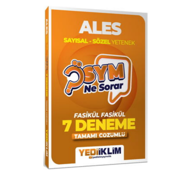 Yediiklim Yayınları 2027 Ösym Ne Sorar ALES Tamamı Çözümlü Fasikül 7 Deneme