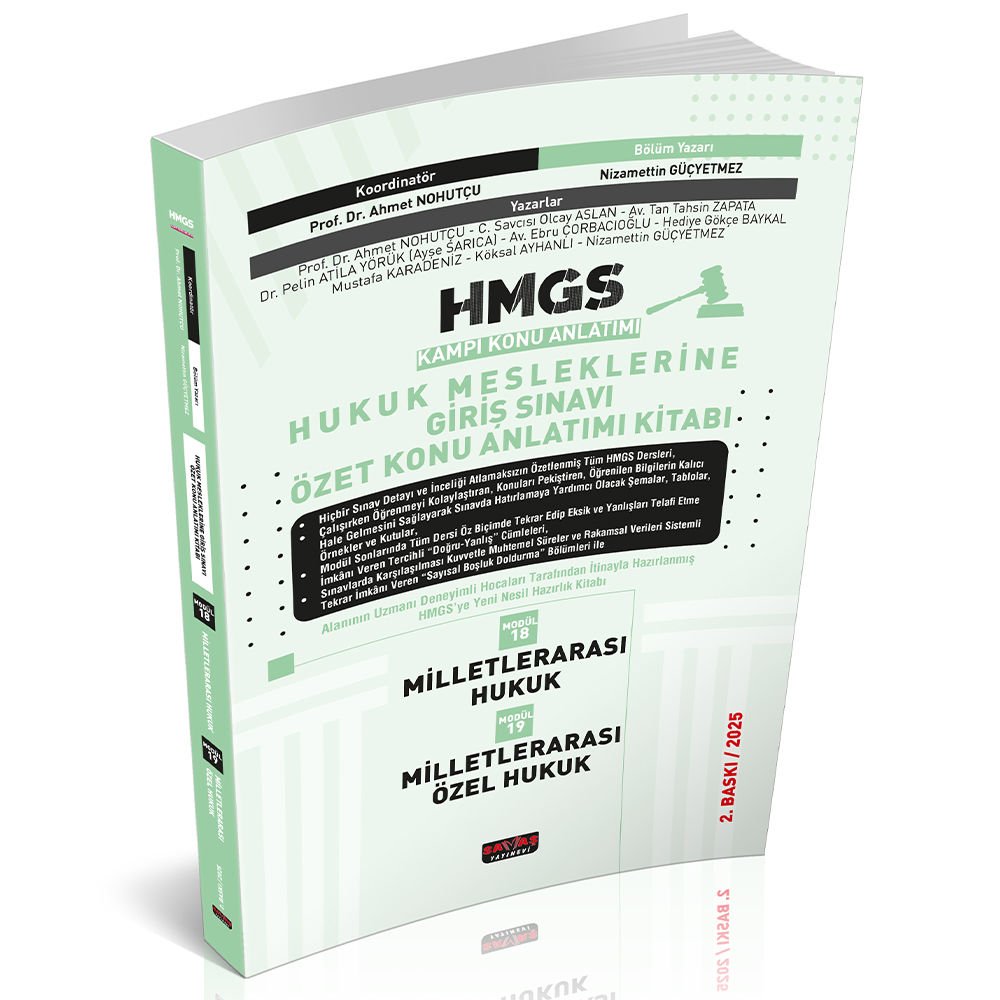HMGS Özet Konu Anlatımı Milletlerarası Hukuk Milletlerarası Özel Hukuk Savaş Yayınları