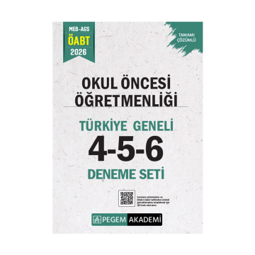 2026 MEB AGS ÖABT Okul Öncesi Öğretmenliği Tamamı Çözümlü Türkiye Geneli 4-5-6 (3'lü Deneme Seti) Pegem Yayınları