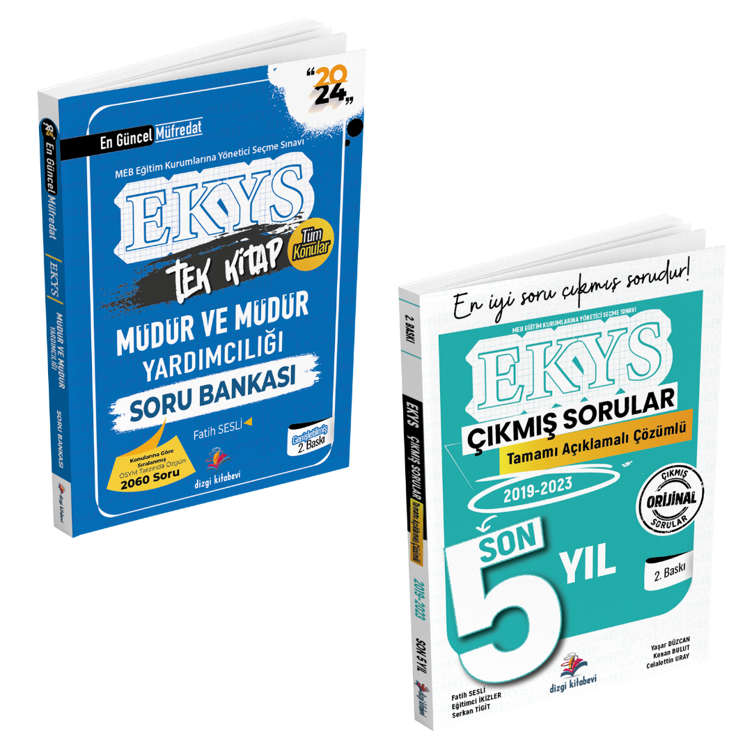 Dizgi Kitap 2024 MEB EKYS Müdür ve Müdür Yardımcılığı Soru Bankası + Tamamı Çözümlü Son 5 Yıl Çıkmış Sorular 2'li Set Fatih Sesli