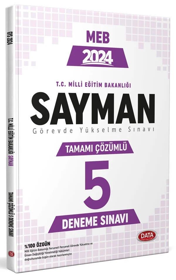 Milli Eğitim Bakanlığı Sayman Tamamı Çözümlü GYS 5 Deneme Sınavı Data Yayınları