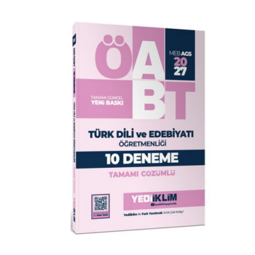 Yediiklim Yayınları 2027 MEB AGS ÖABT Türk Dili ve Edebiyatı Öğretmenliği Tamamı Çözümlü 10 Deneme Sınavı