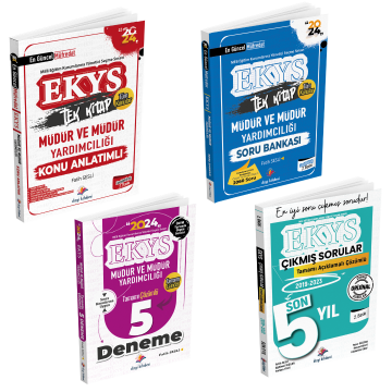 Dizgi Kitap 2024 MEB EKYS Müdür ve Müdür Yardımcılığı Konu Anlatımı + Soru Bankası + Deneme + Tamamı Çözümlü Çıkmış Sorular 4'lü Set Fatih Sesli