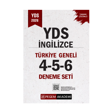 2026 YDS İngilizce Tamamı Çözümlü Türkiye Geneli 4-5-6 (3'lü Deneme Seti) Pegem Yayınları