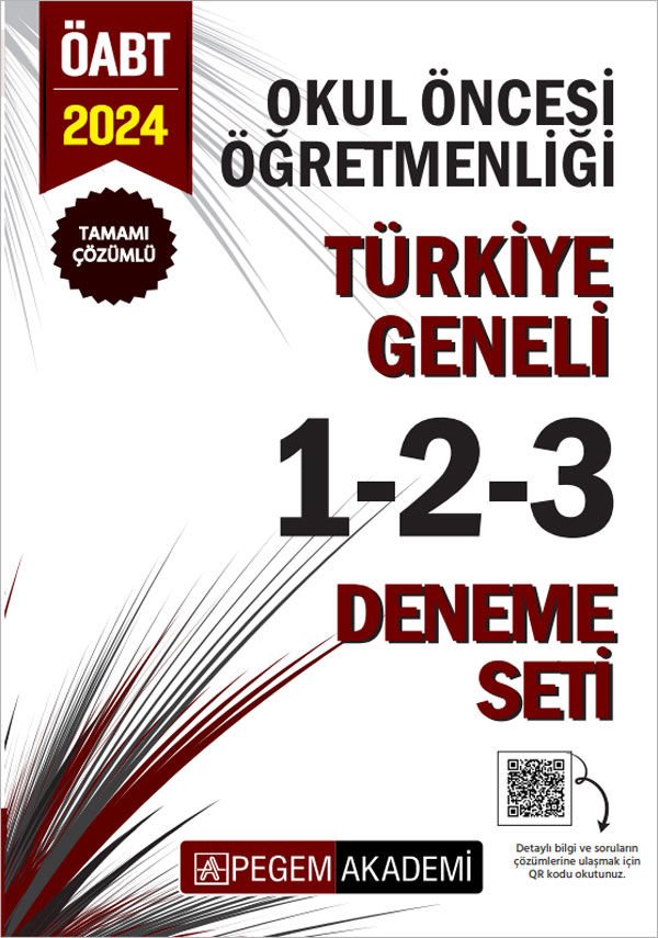 2024 KPSS ÖABT Okul Öncesi Öğretmenliği Tamamı Çözümlü Türkiye Geneli 1-2-3(3'lü Deneme Seti) İADESİZ
