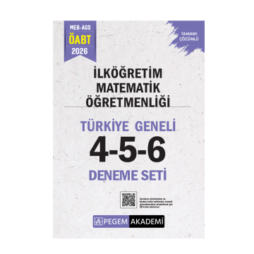 Pegem Yayınları 2026 MEB-AGS ÖABT İlköğretim Matematik Öğretmenliği Tamamı Çözümlü Türkiye Geneli 4-5-6 (3'lü Deneme Seti)