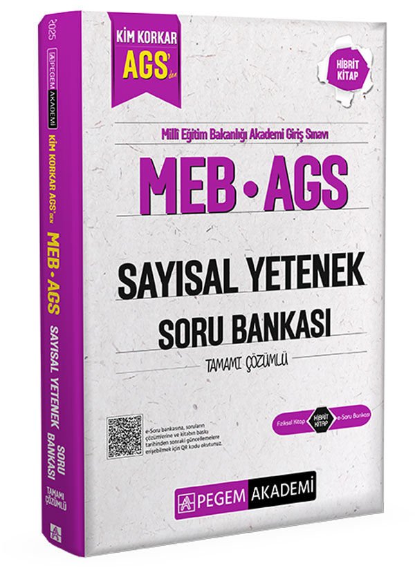 MEB AGS Kim Korkar Sayısal Yetenek Soru Bankası Tamamı Çözümlü Pegem Yayınları
