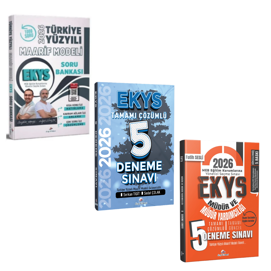 Dizgi Kitap 2026 MEB EKYS Türkiye Yüzyılı Maarif Modeli Soru Bankası & MEB EKYS Müdür ve Müdür Yardımcılığı Kazandıran Süper 2'li  5 Deneme Seti