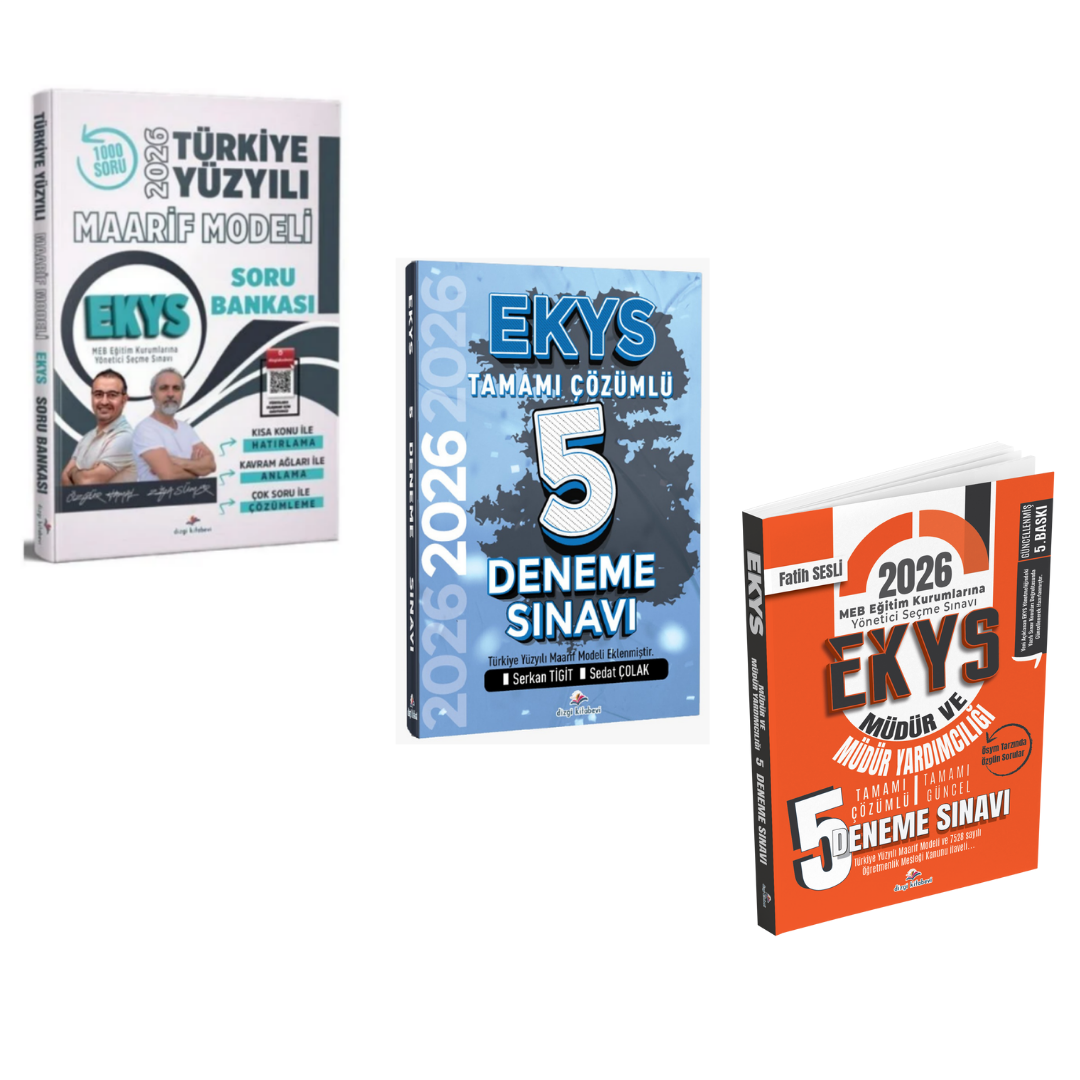 Dizgi Kitap 2026 MEB EKYS Türkiye Yüzyılı Maarif Modeli Soru Bankası & MEB EKYS Müdür ve Müdür Yardımcılığı Kazandıran Süper 2'li  5 Deneme Seti