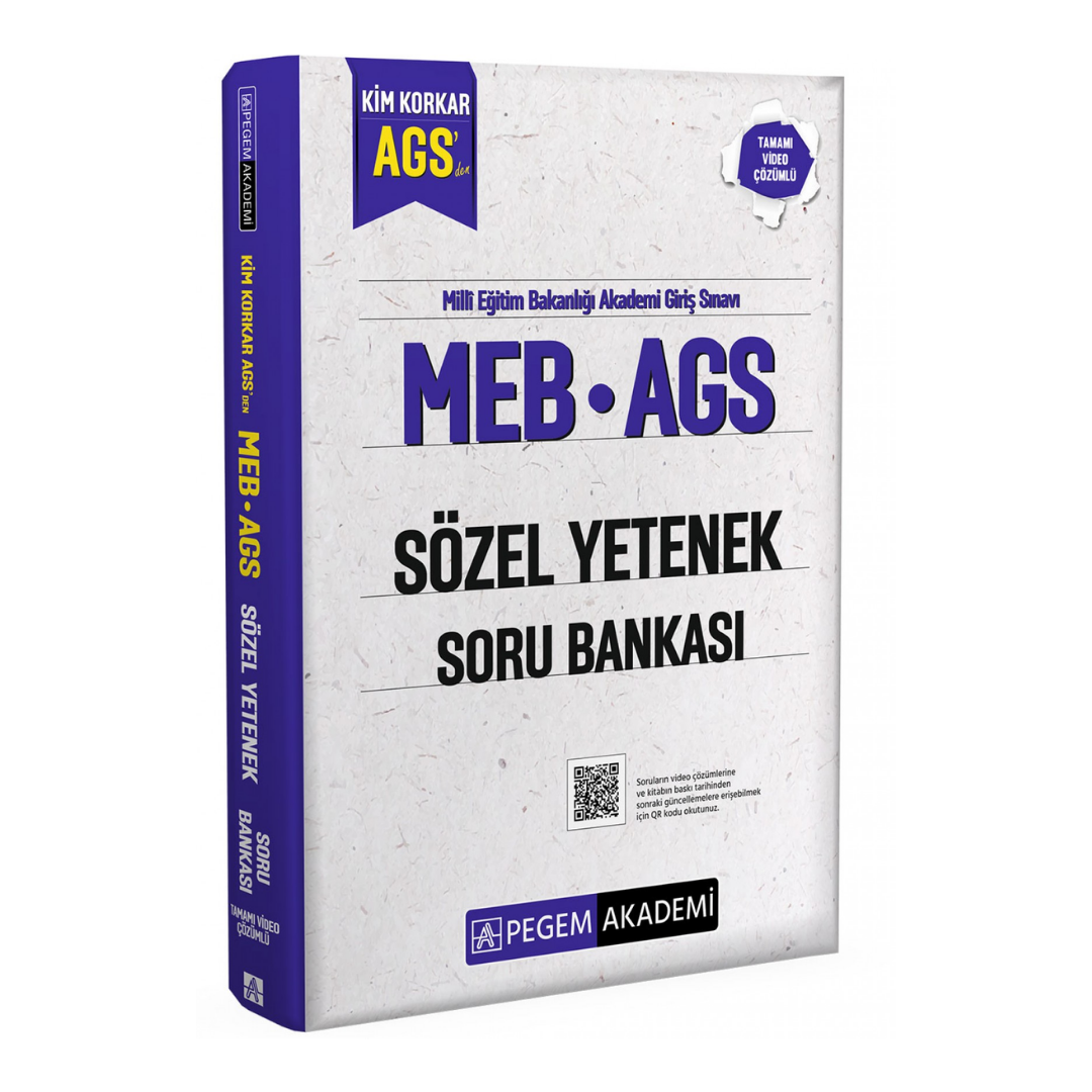 MEB AGS Kim Korkar Sözel Yetenek Soru Bankası Tamamı Çözümlü Pegem Akademi