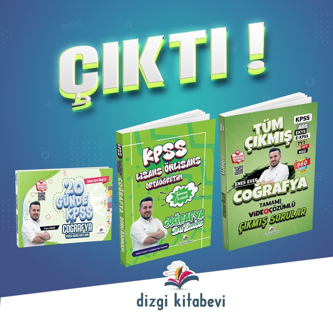 Dizgi Kitap 2026 KPSS Coğrafya Kazandıran 3'lü Set Enes Eker