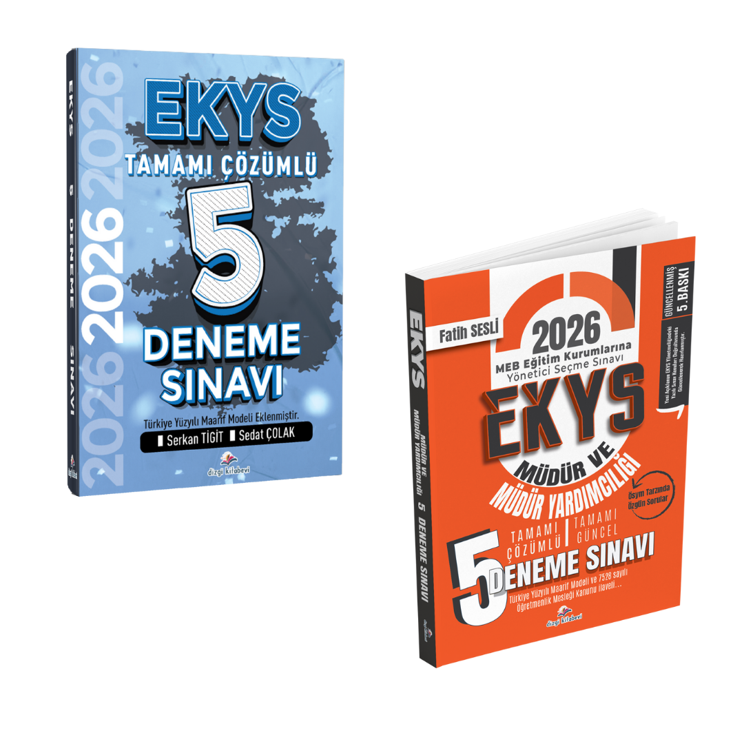 Dizgi Kitap 2026 MEB EKYS Müdür ve Müdür Yardımcılığı 2'li  Tamamı Çözümlü 5 Deneme Sınavı Seti