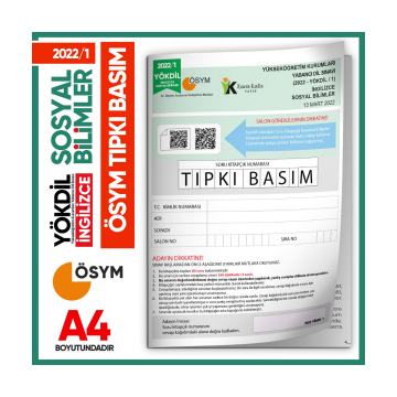 2022/1 YÖKDİL İngilizce SOSYAL BİLİMLER ÖSYM Çıkmış Soru Tıpkı Basım Deneme Kitapçığı Türkiye Geneli İnformal Yayınları