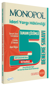 2024 İdari Yargı Hâkimliği Çözümlü 5 Deneme Sınavı Monopol Yayınları