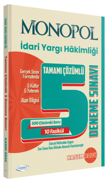 Monopol Yayınları 2024 İdari Yargı Hâkimliği Çözümlü 5 Deneme Sınavı