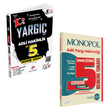 Dizgi Kitap Yargıç Adli Hakimlik PDF Çözümlü 5 Deneme ve Monopol Tamamı Çözümlü 5 Deneme Seti