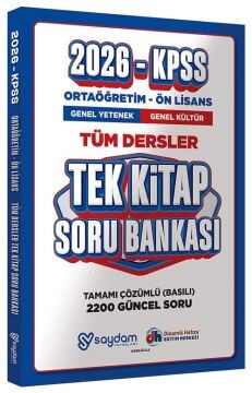 Saydam 2026 KPSS Lise Ortaöğretim Ön Lisans Soru Bankası Tek Kitap Çözümlü Saydam Yayınları