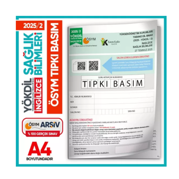 2025/2 YÖKDİL İngilizce SAĞLIK BİLİMLERİ ÖSYM Çıkmış Soru Tıpkı Basım Deneme Kitapçığı Türkiye Geneli İnformal Yayınları