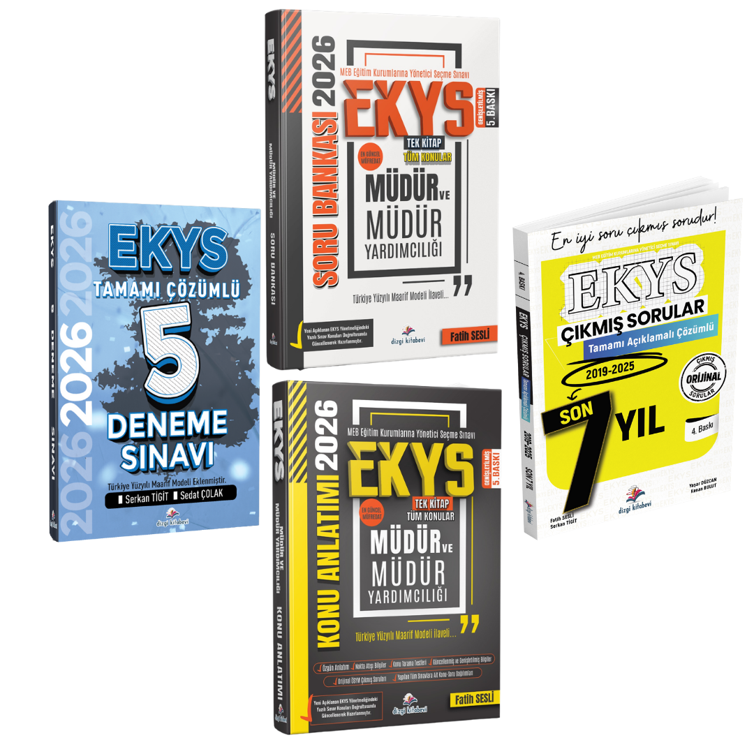 Dizgi Kitap 2026 MEB EKYS Müdür ve Müdür Yardımcılığı Konu Anlatımı & MEB EKYS Soru Bankası & MEB EKYS 5 Deneme & MEB EKYS Çıkmış Sorular Kazandıran Süper Set