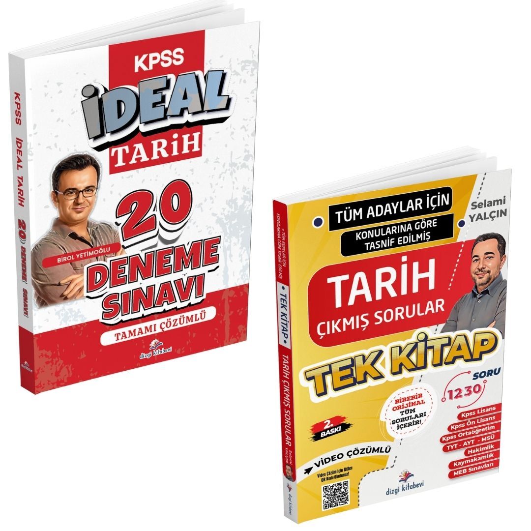 Dizgi Kitap 2026 KPSS İdeal Tarih Tamamı Çözümlü 20 Deneme Sınavı ve Çıkmış Sorular Seti