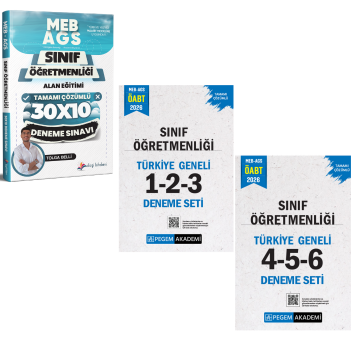 Dizgi Kitap 2026 MEB-AGS ÖABT Sınıf Öğretmenliği 10 Deneme Sınavı ve Pegem Yayınları Sınıf Öğretmenliği Türkiye Geneli 6'lı Deneme Seti