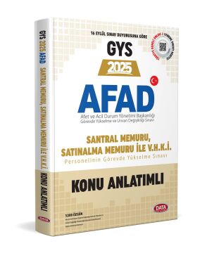 Data Yayınları 2025 GYS AFAD Santral Memuru, Satınalma Memuru ile V.H.K.İ.  Konu Anlatımlı