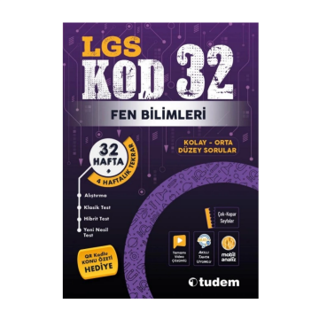 Tudem Yayınları LGS Fen Bilimleri Kod 32 Tekrar Testleri