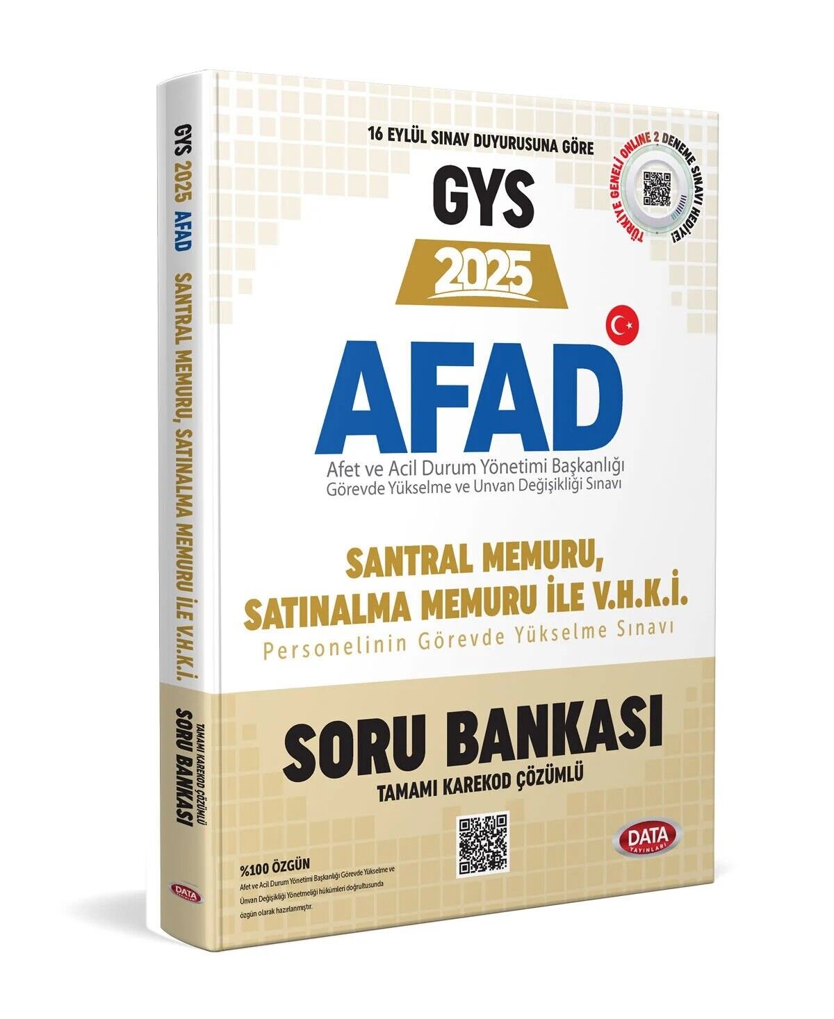 AFAD Santral Memuru, Satınalma Memuru ile V.H.K.İ. Soru Bankası - Karekod Çözümlü Data Yayınları