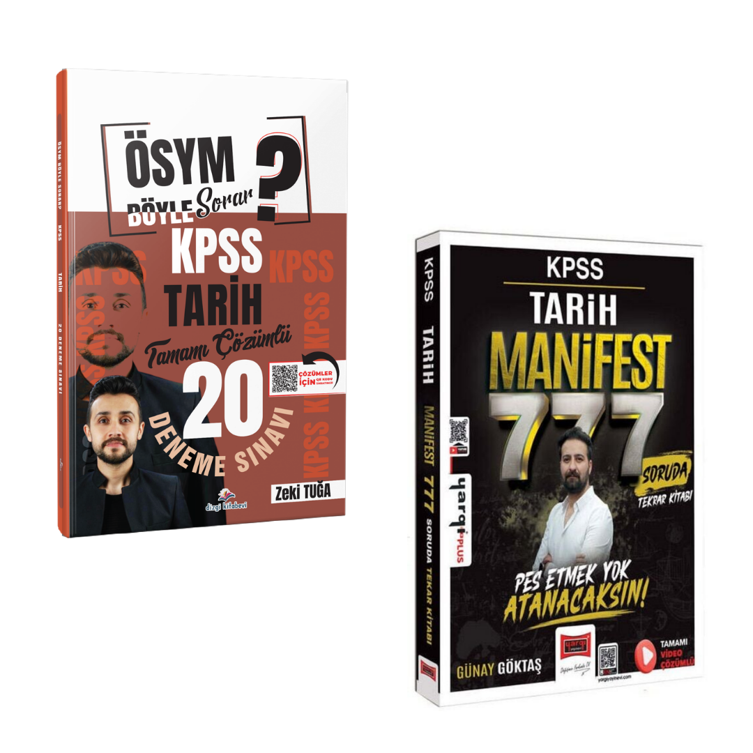 Dizgi Kitap ÖSYM Böyle Sorar 2026 KPSS Tarih 20 Deneme & KPSS Tarih MANİFEST 777 Soruda Tekrar Kitabı Yargı Yayınları Seti