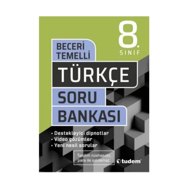 Tudem Yayınları 8. Sınıf Türkçe Beceri Temelli Soru Bankası
