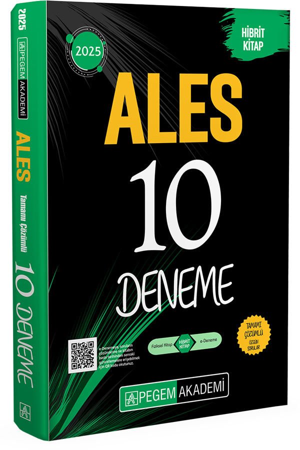 2025 ALES Tamamı Çözümlü 10 Deneme Pegem Yayınları