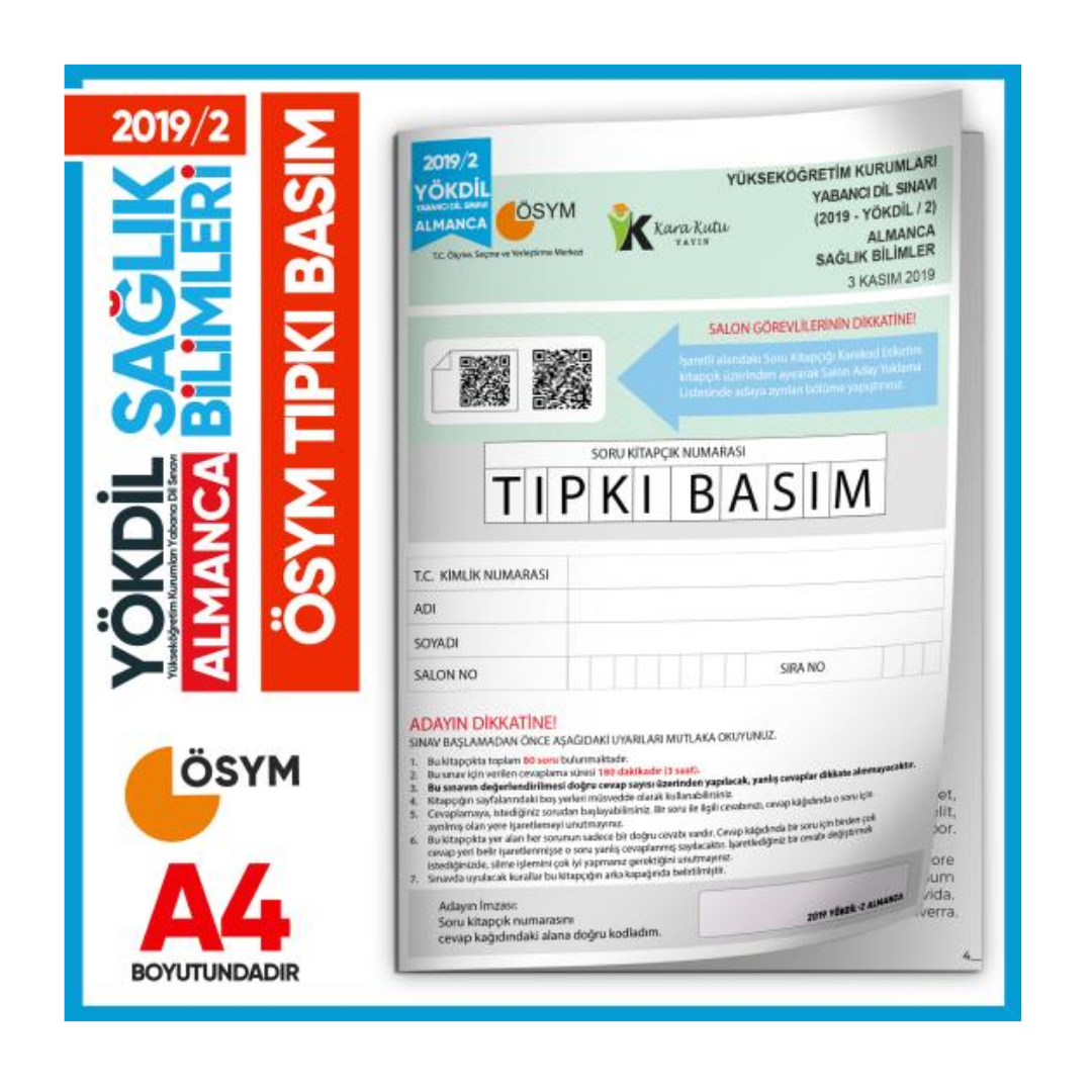2019/2 YÖKDİL Almanca Sağlık Bilimleri ÖSYM Çıkmış Soru Tıpkı Basım Deneme Kitapçığı Türkiye Geneli İnformal Yayınları