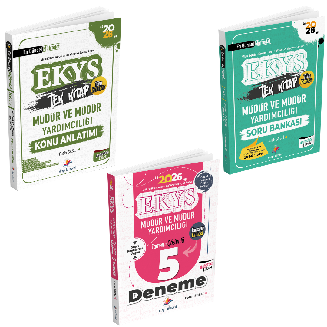 Dizgi Kitap 2026 MEB EKYS Müdür ve Müdür Yardımcılığı Konu Anlatımı, Soru Bankası ve 5 Deneme Seti Fatih Sesli 4. Baskı