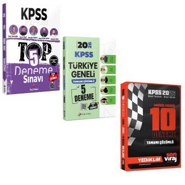 Dizgi Kitap 2026 KPSS Türkiye Geneli 5 Deneme, TOP 5 Tamamı PDF Çözümlü 5 Deneme ve Yediiklim Yayınları Son Viraj Serisi GY-GK 10 Fasikül Deneme Seti
