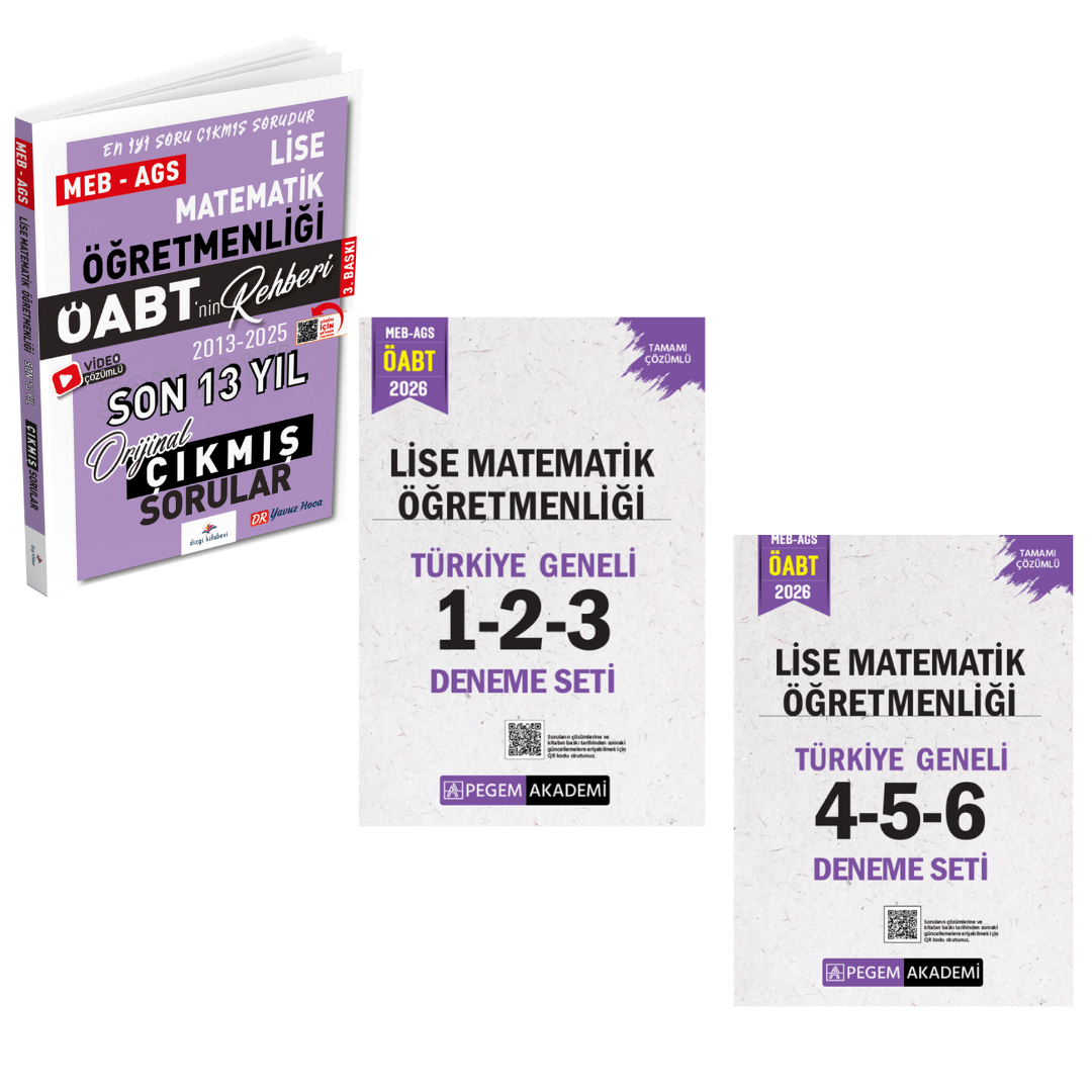 Dizgi Kitap 2026 Meb Ags ÖABT Lise Matematik Öğretmenliği Son 13 Yıl Çıkmış Sınav Soruları & AGS ÖABT Lise Matematik Öğretmenliği Türkiye Geneli 6'lı Deneme Pegem Yayınları Seti