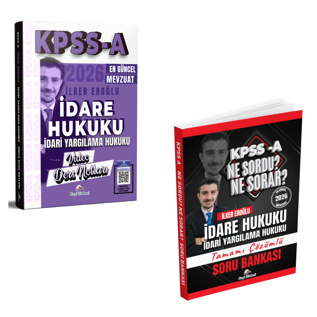 Dizgi Kitap 2026 Kpss A İdare Hukuku İdari Yargılama Hukuku Video Ders Notları & Kpss A İdare Hukuku Ne Sordu Ne Sorar Tamamı Çözümlü Soru Bankası İlker Eroğlu Seti