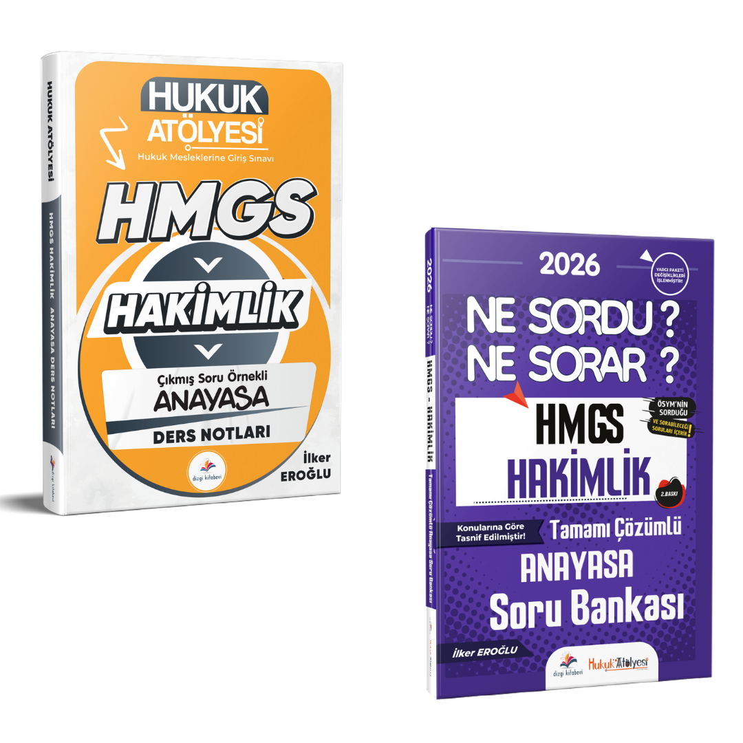 Dizgi Kitap 2026 Hakimlik HMGS Hukuk Mesleklerine Giriş Sınavı Çıkmış Soru Örnekli Anayasa Hukuku Ders Notları & HMGS Hakimlik Ne Sordu Ne Sorar Anayasa Hukuku Soru Bankası İlker Eroğlu Seti
