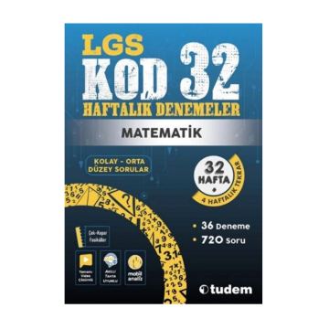 Tudem Yayınları 8. Sınıf Matematik Kod 32 Haftalık Denemeleri