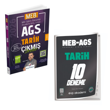 Dizgi Kitap 2026 MEB AGS Tarih Çıkmış Sorular & MEB-AGS Tarih 10 Deneme EVP Akademi Seti