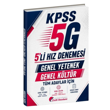 Özdil Akademi KPSS Genel Yetenek Genel Kültür 5G 5'li Hız Denemeleri
