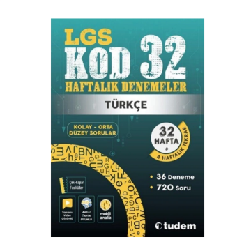 Tudem Yayınları 8. Sınıf Türkçe Kod 32 Haftalık Denemeleri