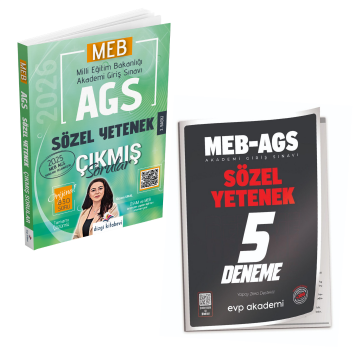 Dizgi Kitap 2026 MEB AGS Sözel Yetenek Çıkmış Sorular & MEB-AGS Sözel Yetenek 5 Deneme  EVP Akademi Seti