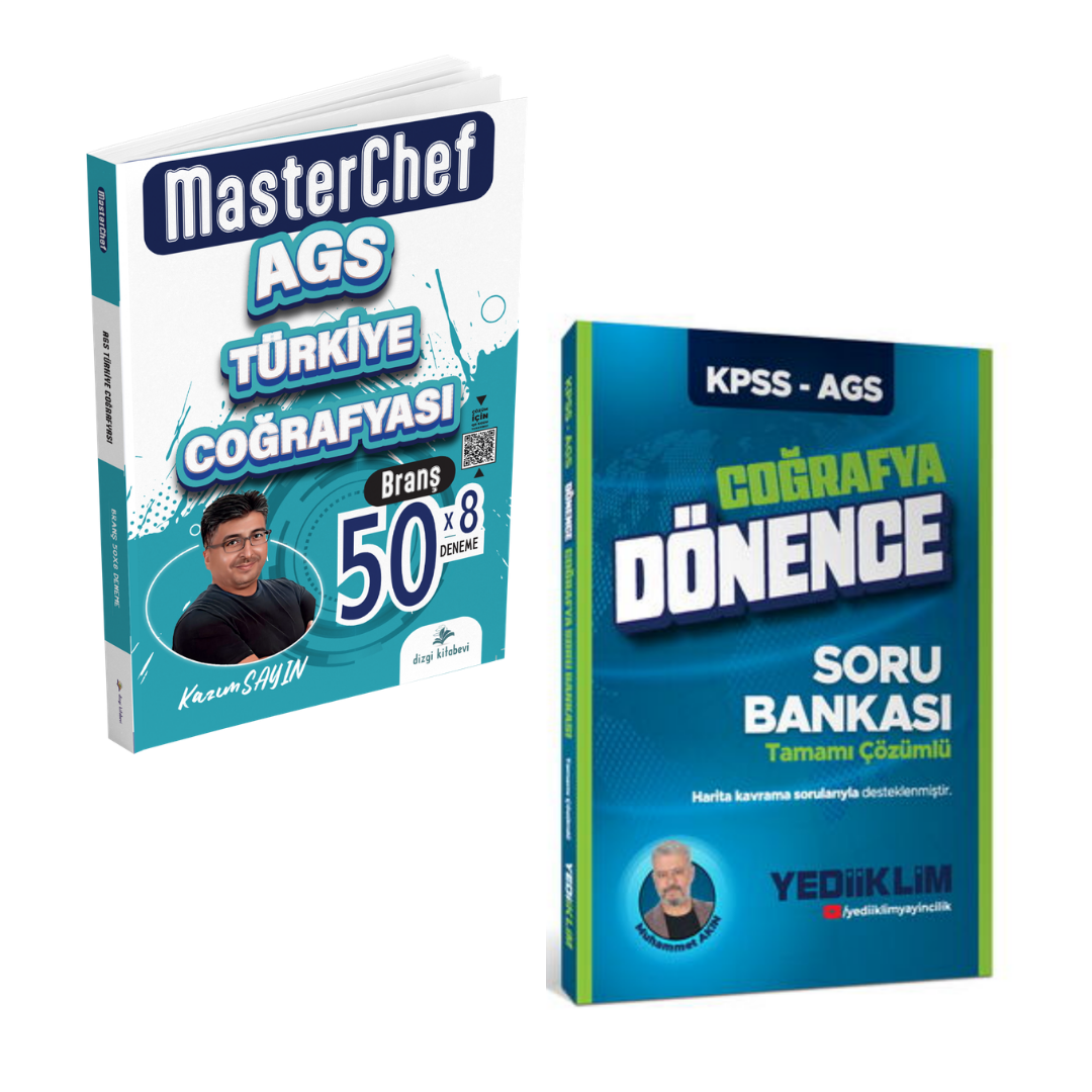 Dizgi Kitap 2026 MEB AGS Türkiye Coğrafyası 50 Branş Deneme & Kpss-Ags Coğrafya Soru Bankası Yediiklim Seti