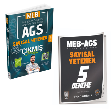 Dizgi Kitap 2026 MEB AGS Sayısal Yetenek Çıkmış Sorular & MEB-AGS Sayısal Yetenek 5 Deneme EVP Akademi Seti