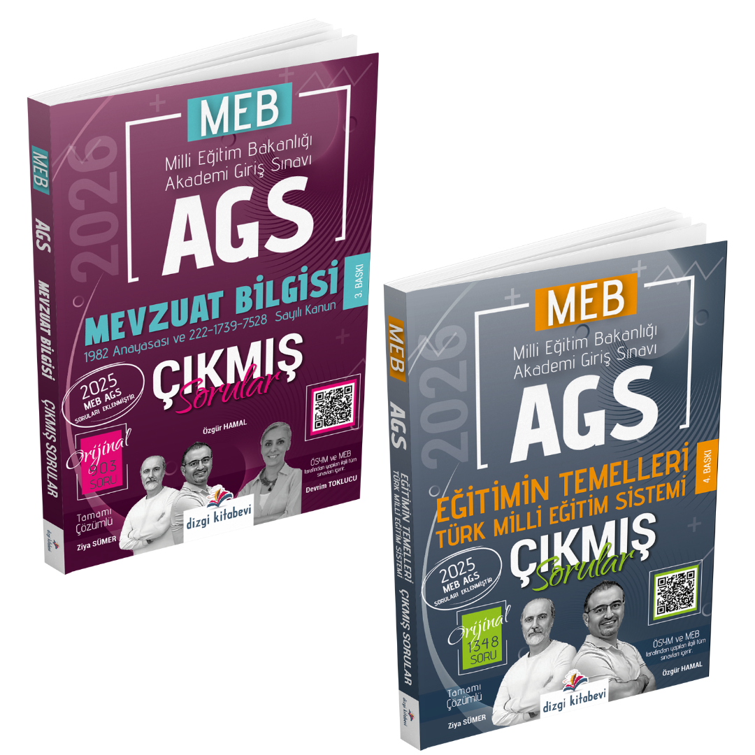 Dizgi Kitap 2026 MEB AGS Tamamı Video Çözümlü Eğitimin Temelleri Türk Milli Eğitim Sistemi ve Mevzuat Bilgisi Çıkmış Sorular Seti Ziya Sümer Özgür Hamal Devrim Toklucu